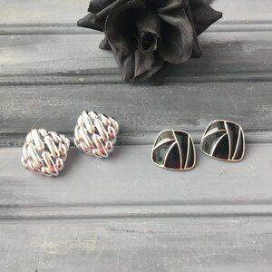 Silver + Black Earring Lot (Lot of 2)